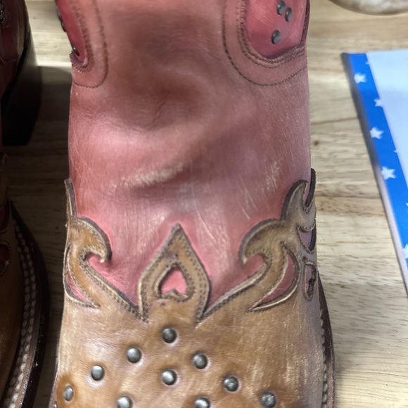 Dan Post Brown and Pink Western Boots - Picture 2 of 6